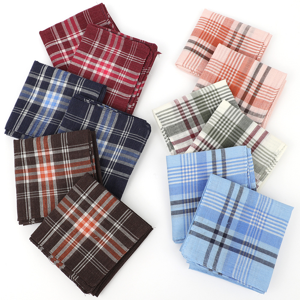 Handkerchief Cotton Men - 6pcs Men's Mixed Color Plaid Striped