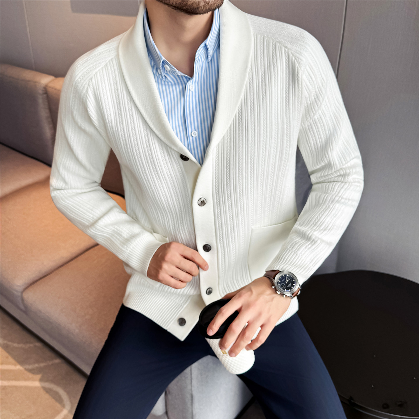 Men's Shawl Collar Knit Cardig – обзор и цена Muffler Men Wool