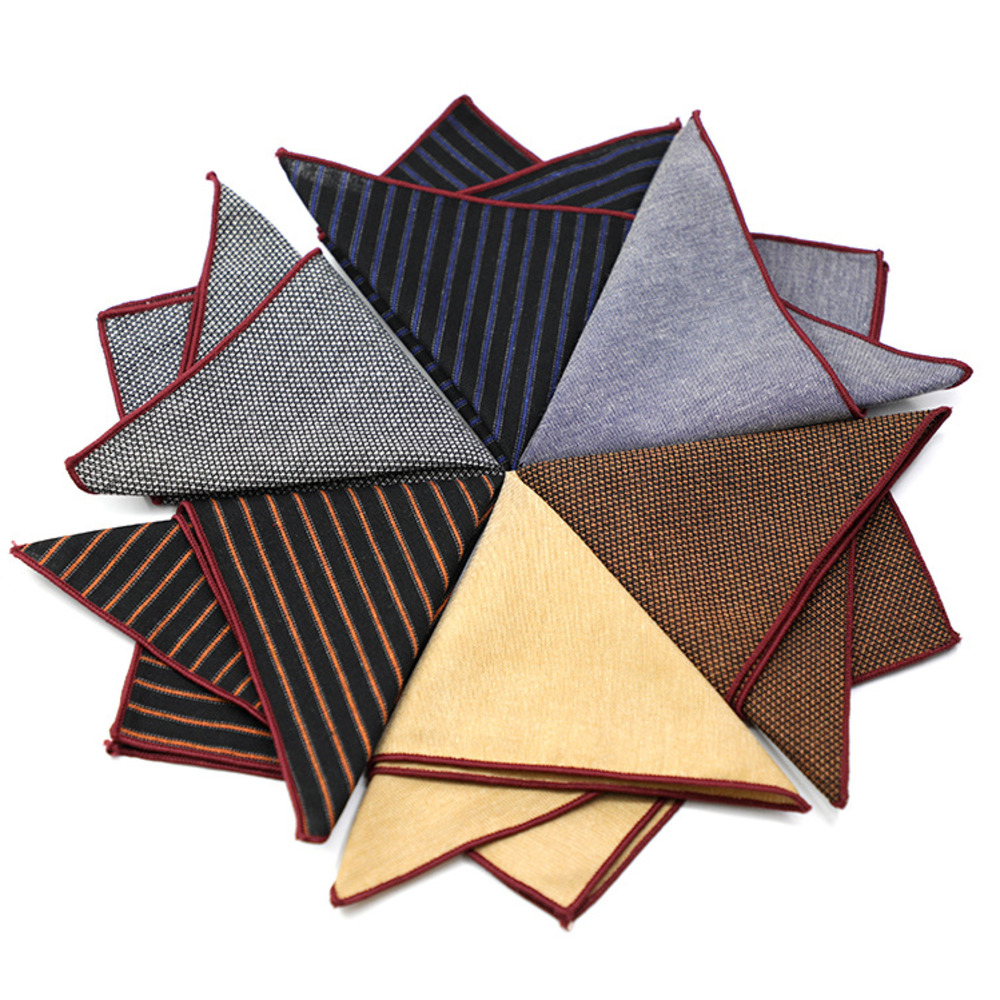 Solid Striped Brown Pocket Squ – обзор и цена Handkerchief Cotton Men