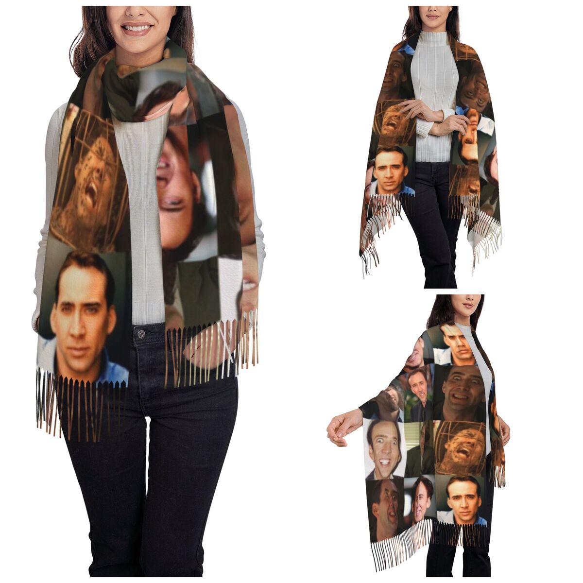 Nicolas Cage Funny Face Meme S – обзор и цена Pashmina Wrap Large