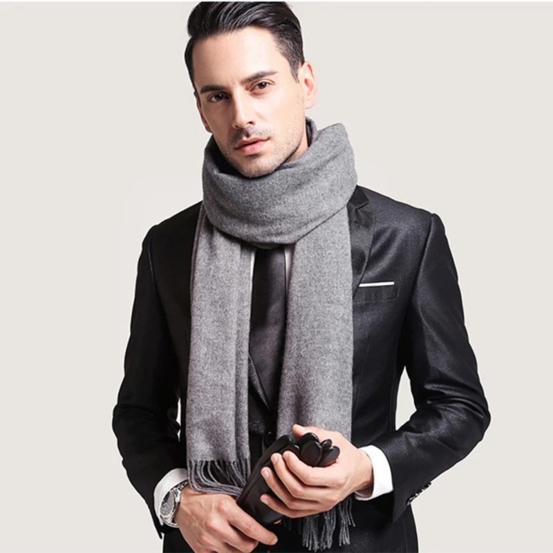 2025 Wool Scarves Winter Soft  – обзор и цена Muffler Men Wool