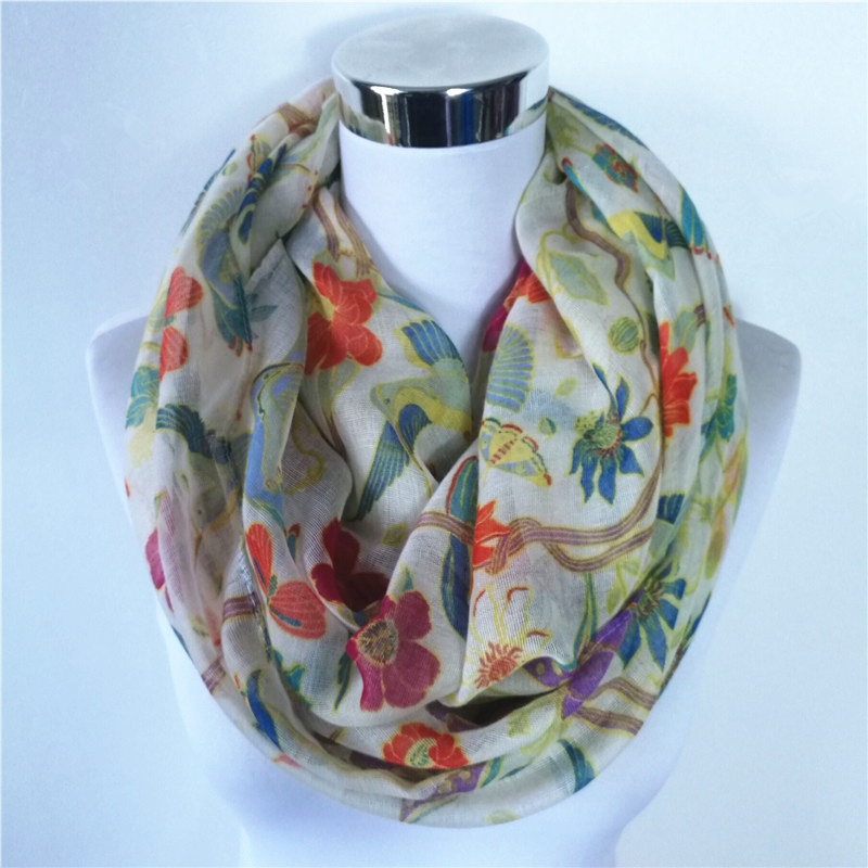 New Magpie Bird print Viscose  – обзор и цена Infinity Scarf Knit