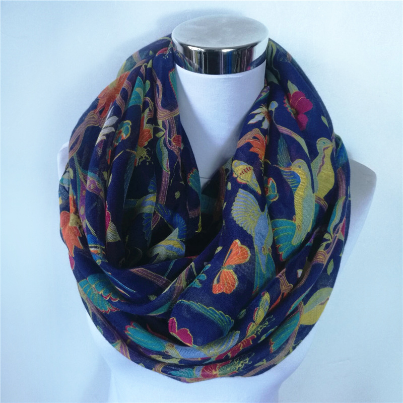 New Magpie Bird print Viscose  – обзор и цена Infinity Scarf Knit