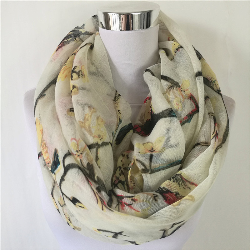 New Magpie Bird print Viscose  – обзор и цена Infinity Scarf Knit