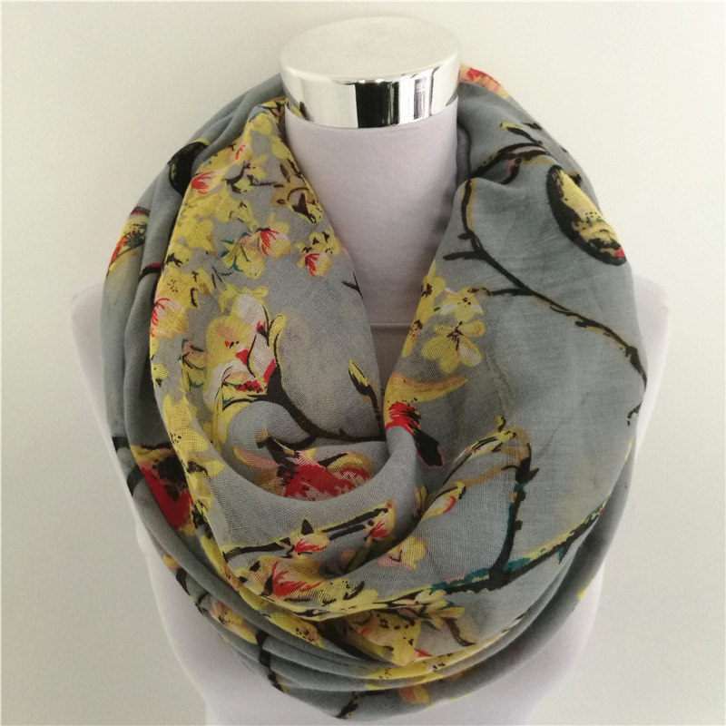 New Magpie Bird print Viscose  – обзор и цена Infinity Scarf Knit