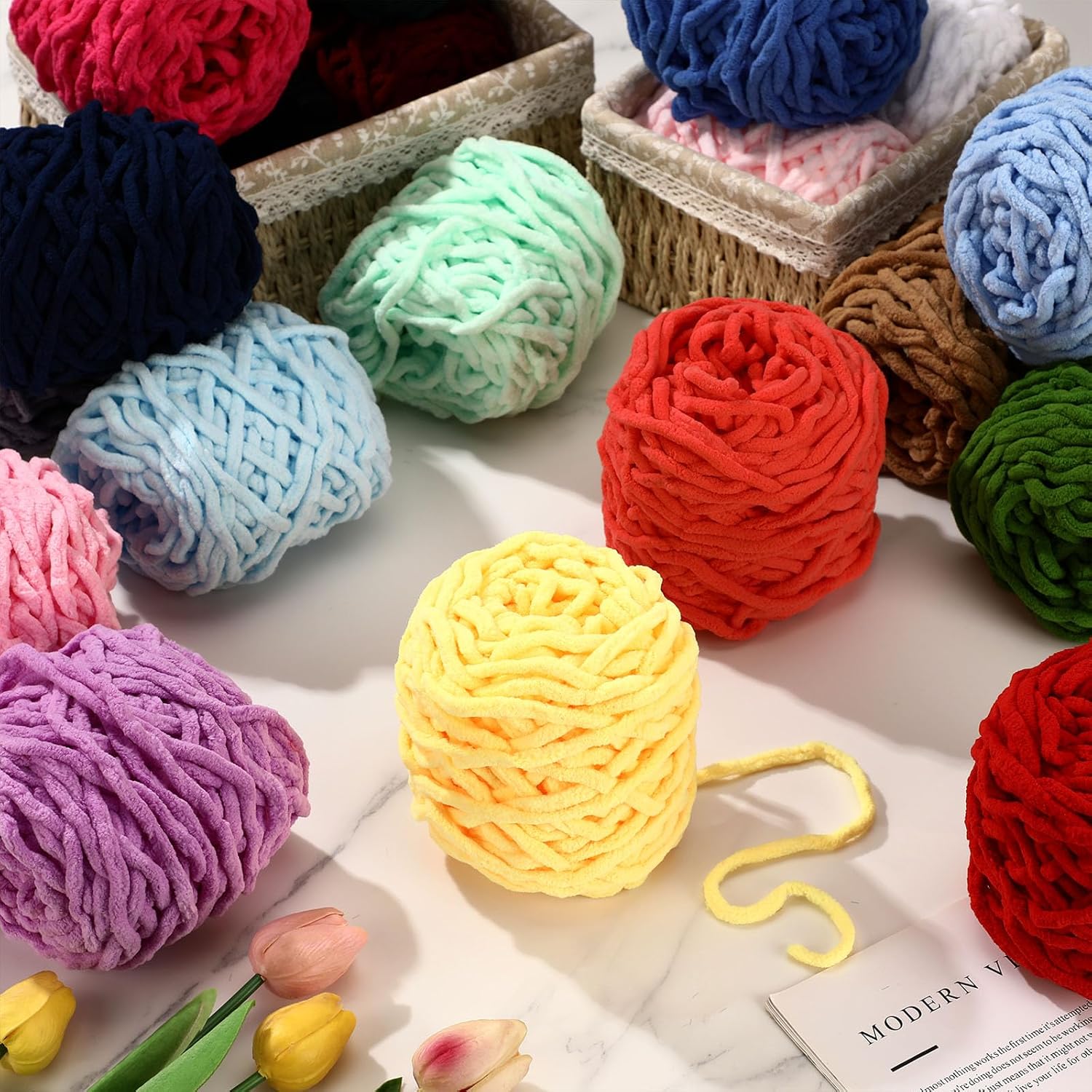3PCS 300g Chenille Knitting Ya – обзор и цена Woven Scarf Blanket