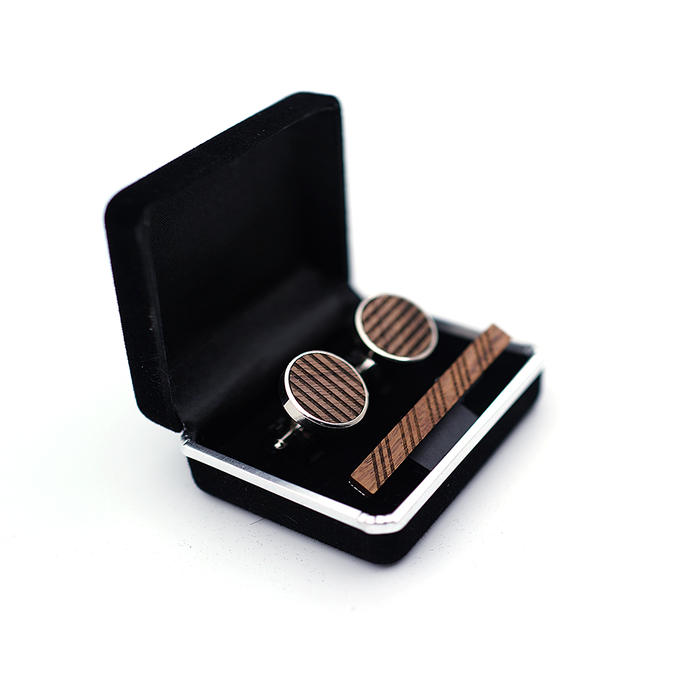 High Quality Wood Cuff links n – обзор и цена Tie Bar Set Gift