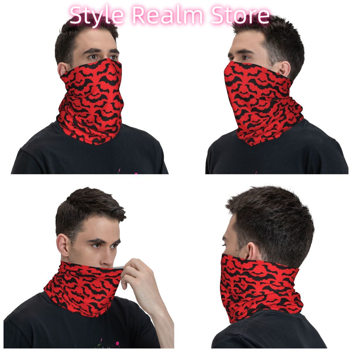 Gothic Witch Bats Pattern Band – обзор и цена Neck Warmer Tube