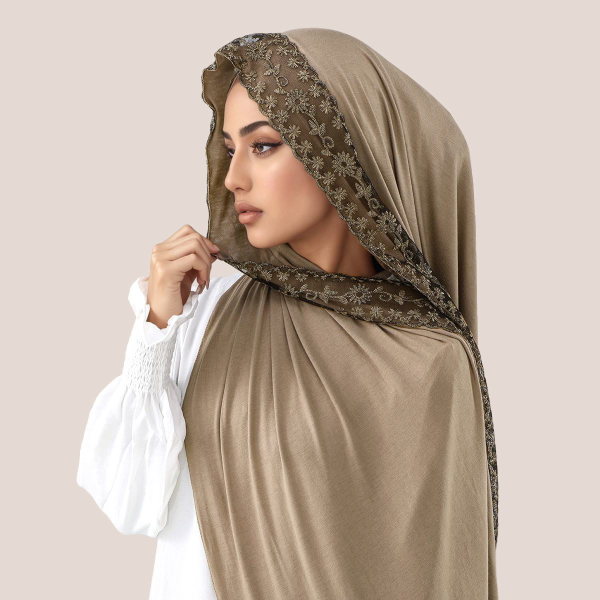Lace Embroidery Cotton Jersey  – обзор и цена Head Wrap Turban