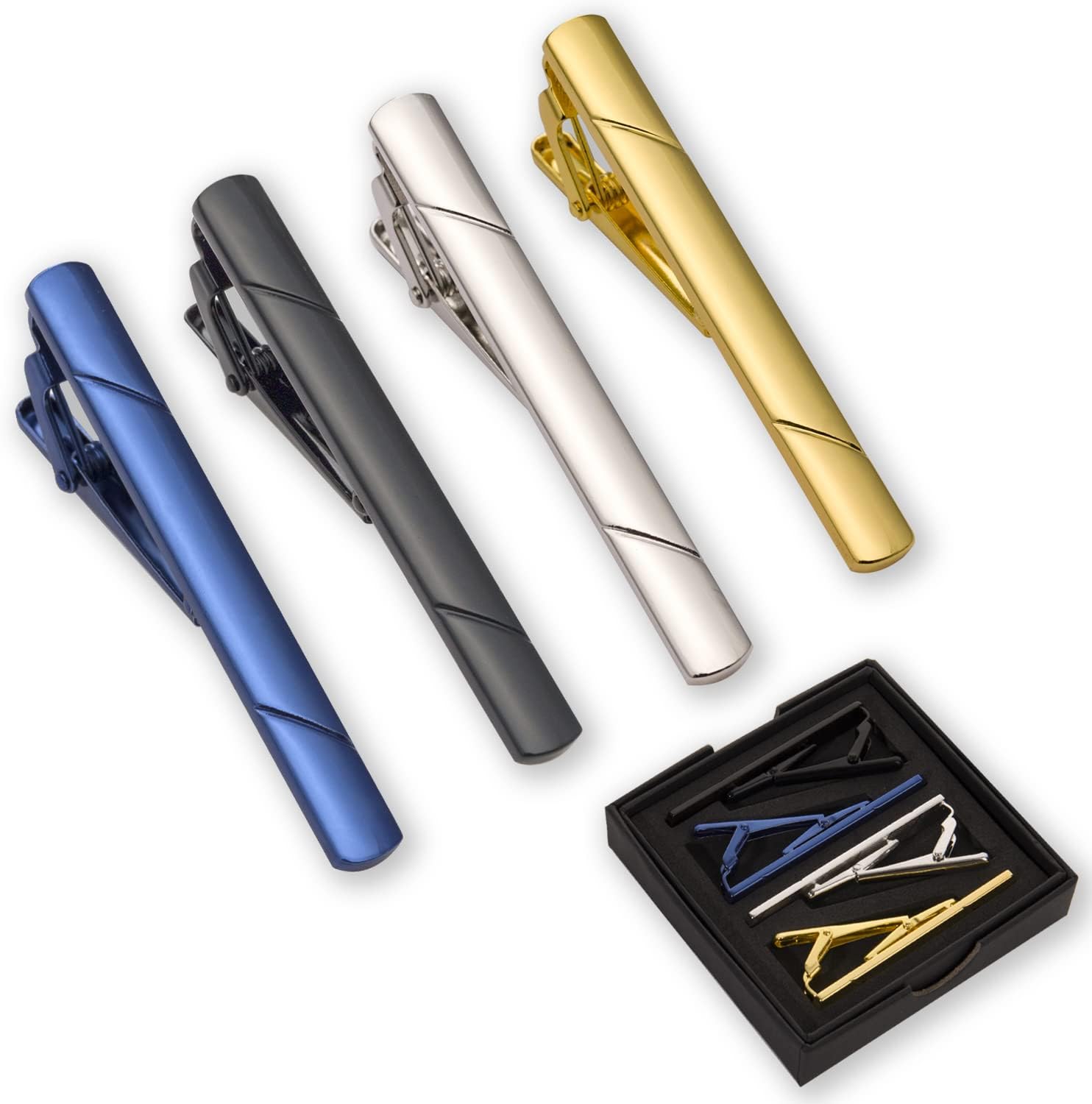 4Pcs Tie Clips for Men with Gi – обзор и цена Tie Clip Silver