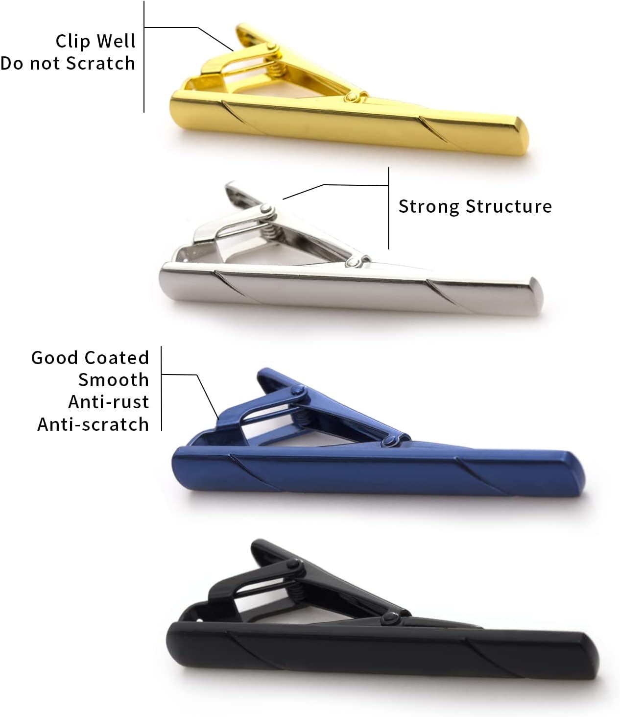 4Pcs Tie Clips for Men with Gi – обзор и цена Tie Clip Silver
