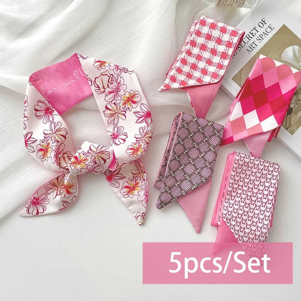 2-6pcs/set Silk Satin Scarf Wo – обзор и цена Ascot Neck Scarf