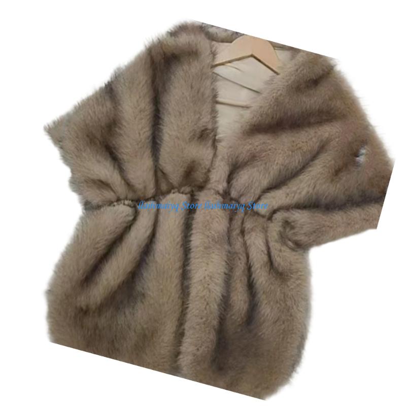 573B Luxurious Artificial Furs – обзор и цена Stole Wedding Shawl