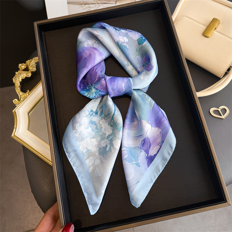2026 New Floral Print Silk Squ – обзор и цена Face Scarf Mask