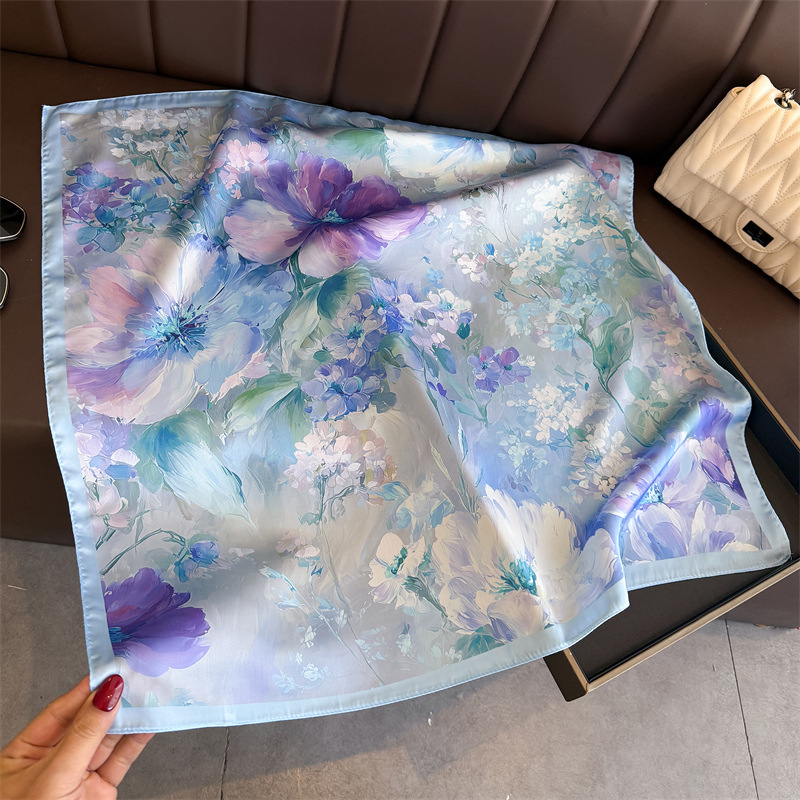 2026 New Floral Print Silk Squ – обзор и цена Face Scarf Mask