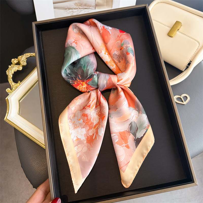 2026 New Floral Print Silk Squ – обзор и цена Face Scarf Mask