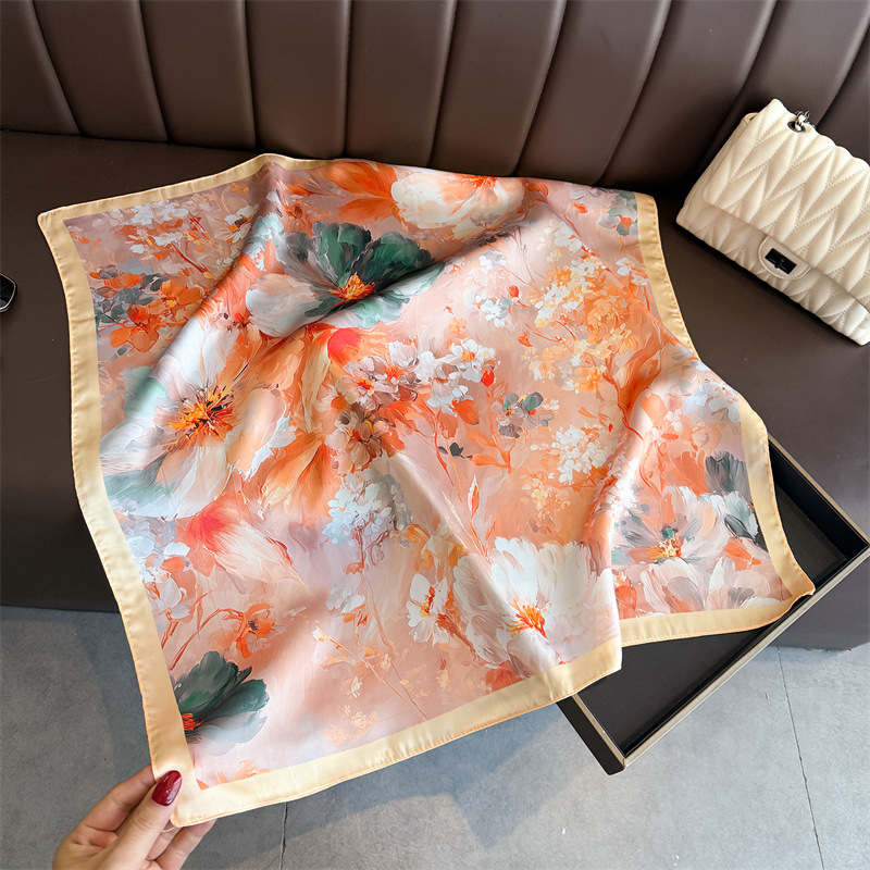 2026 New Floral Print Silk Squ – обзор и цена Face Scarf Mask