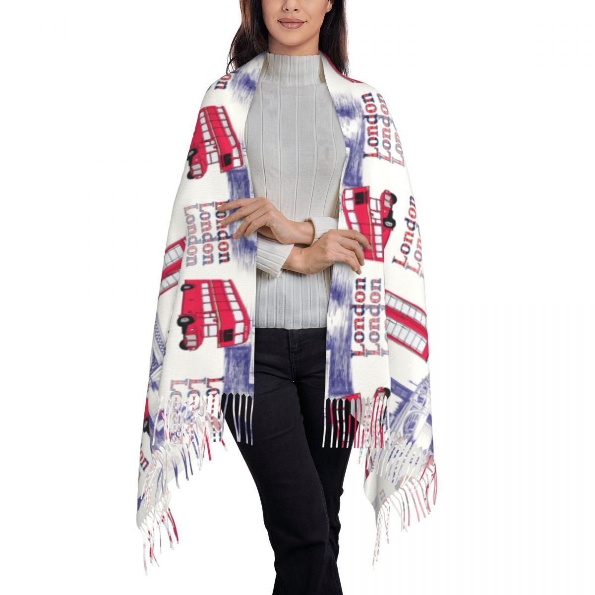 London England Scenes Shawls W – обзор и цена Pashmina Wrap Large