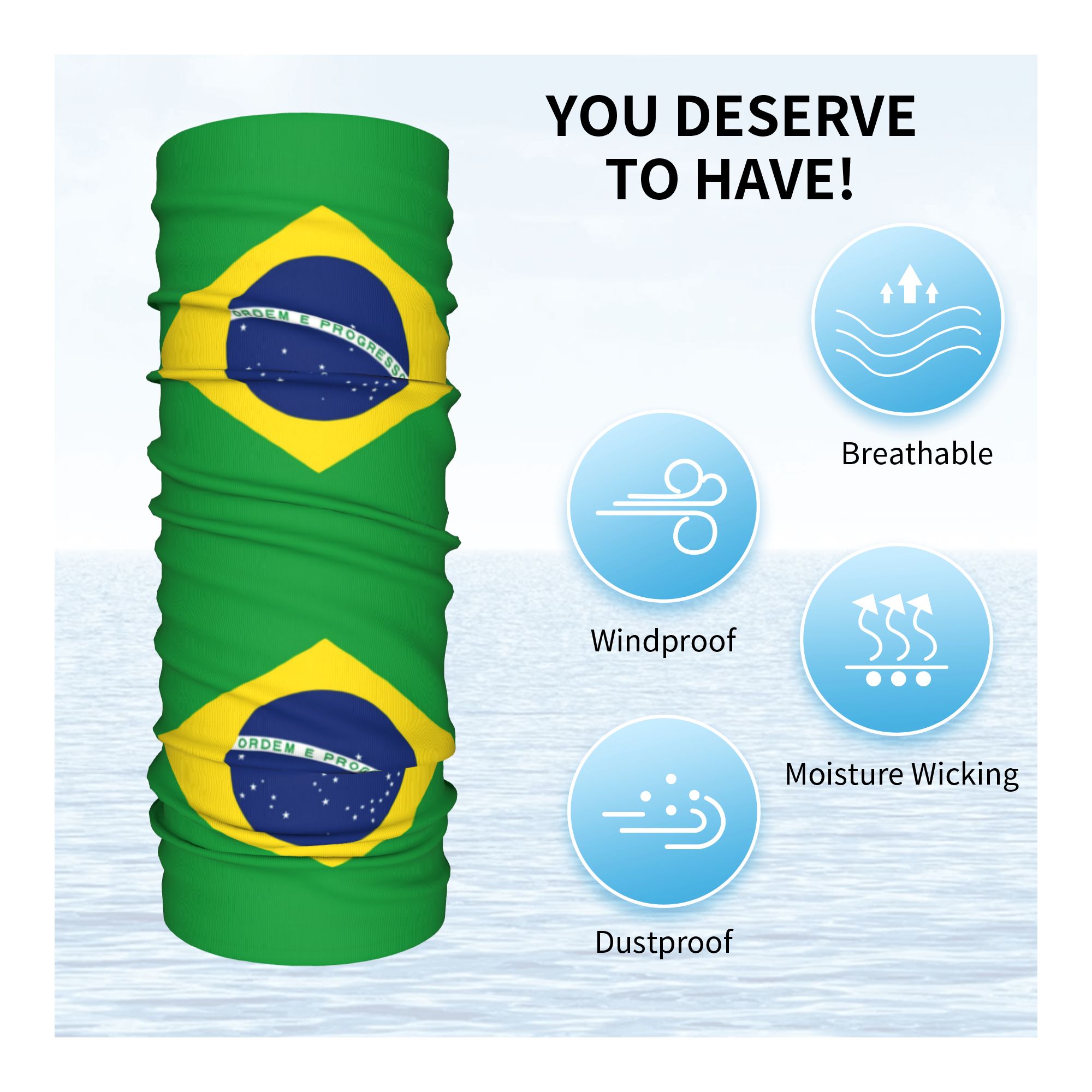 Custom Brazil Flag Bandana Nec – обзор и цена Neck Warmer Tube