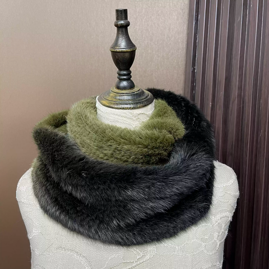 Ombre Color Genuine Mink Fur S – обзор и цена Infinity Scarf Knit