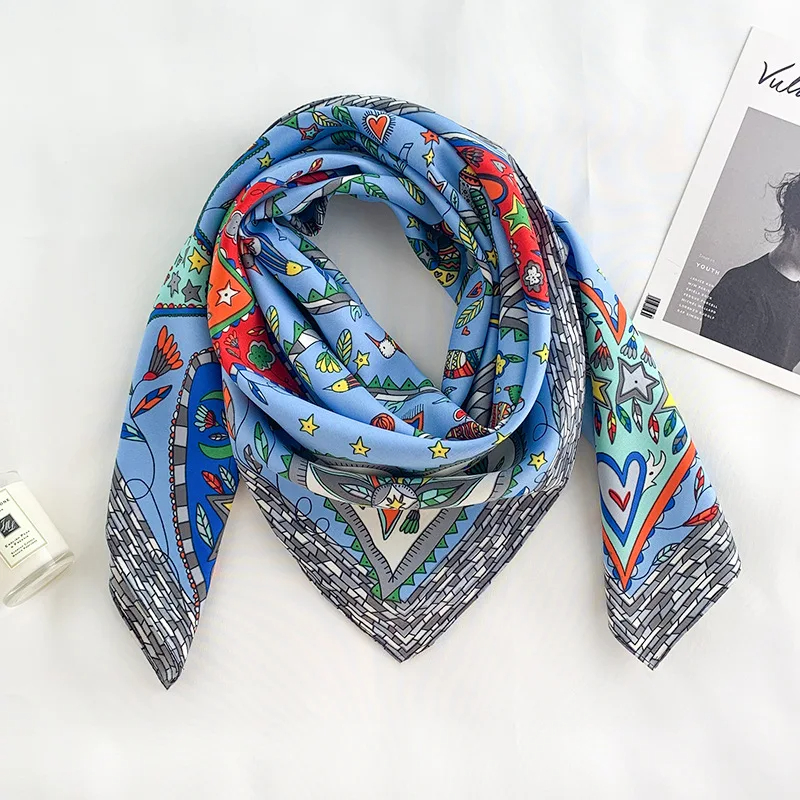 2024 90*90cm Square Scarf Twil – обзор и цена Bandana Cotton