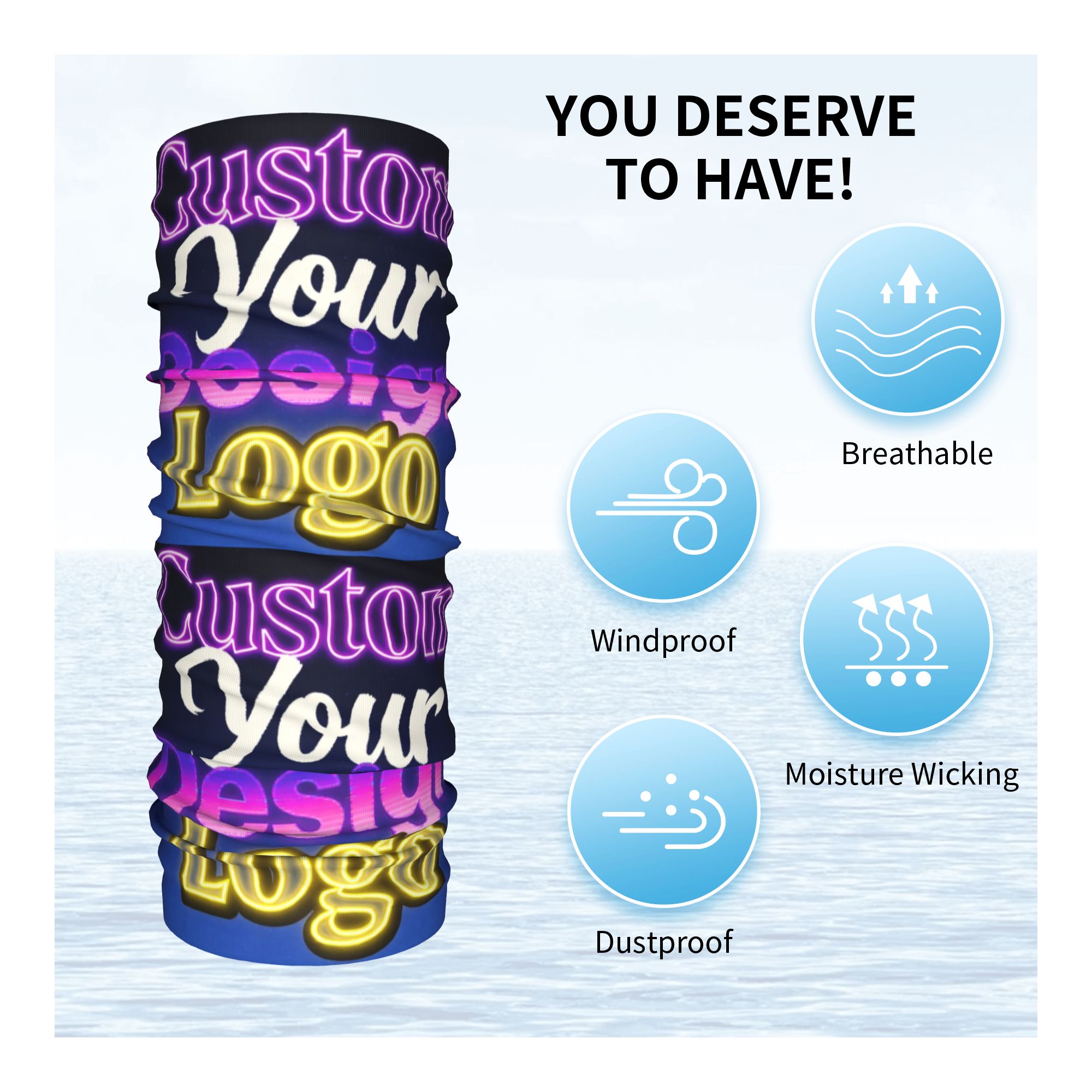 Custom Custom Your Design Logo – обзор и цена Neck Warmer Tube