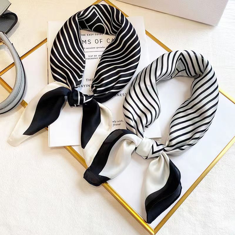 Fashion Square 70cm Black and  – обзор и цена Silk Tie Striped