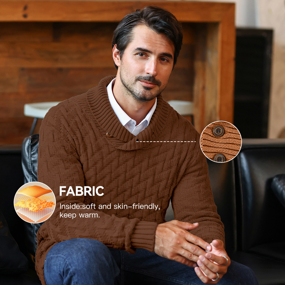 Men's Sweater Spring Shawl Col – обзор и цена Muffler Men Wool