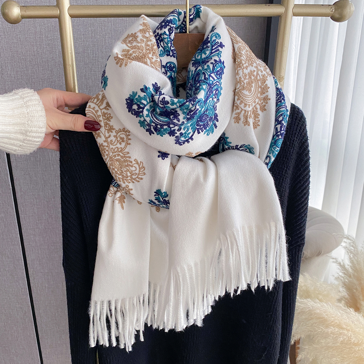 Women Fashion Winter Warm Cash – обзор и цена Woven Scarf Blanket