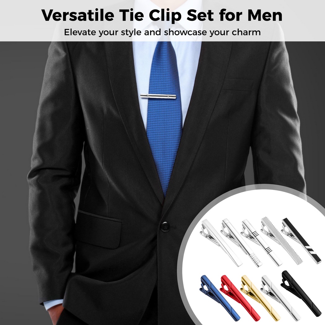 10Pcs Tie Clips Tie Clip Set F – обзор и цена Tie Bar Set Gift