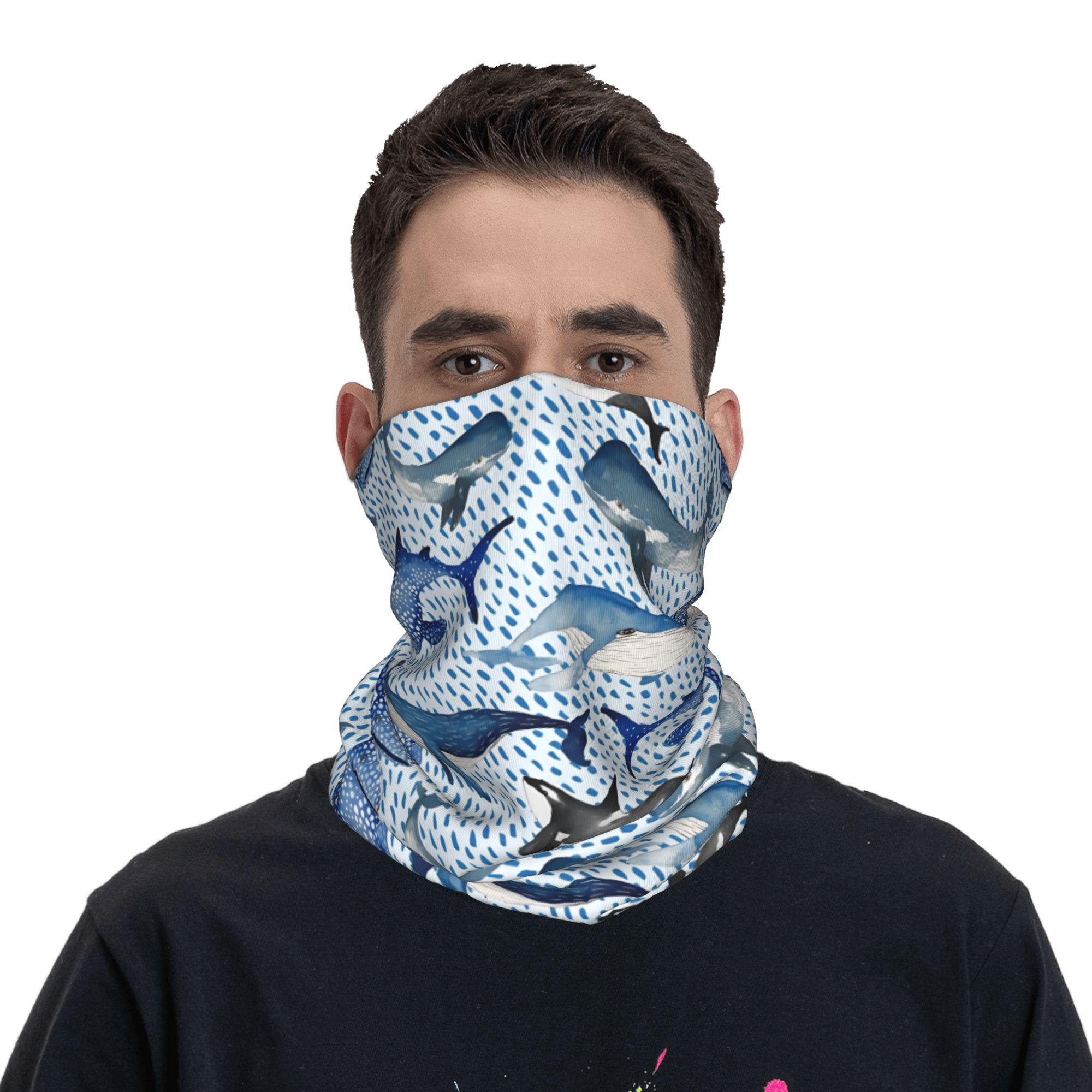 Custom Blue Watercolour Shark  – обзор и цена Neck Warmer Tube