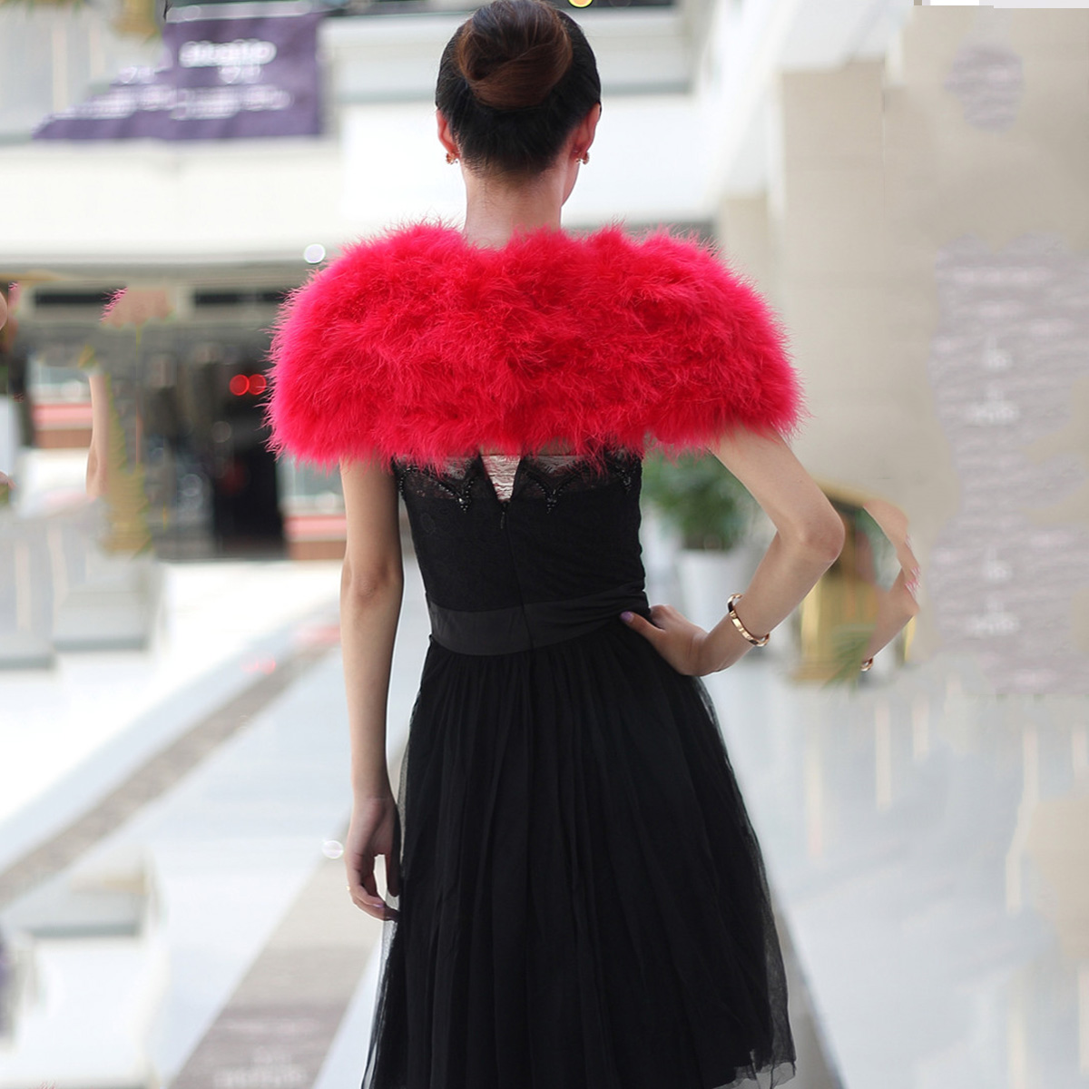 Women Ostrich Feather Boa Shaw – обзор и цена Stole Wedding Shawl
