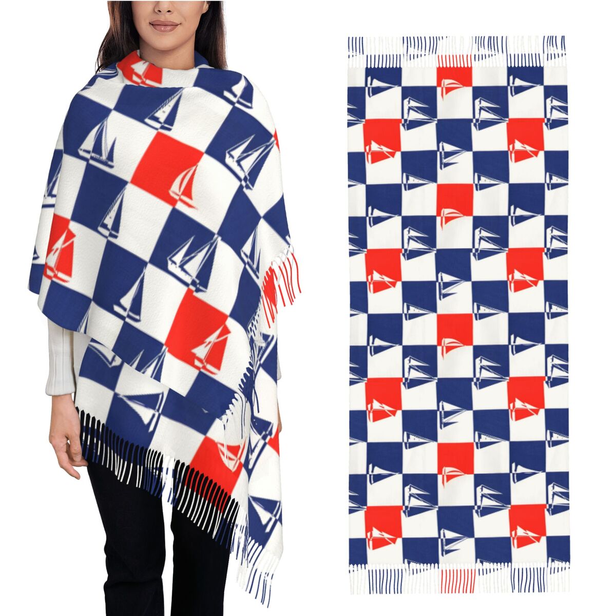 Sailing Ship Ocean Scarf Fall  – обзор и цена Pashmina Wrap Large