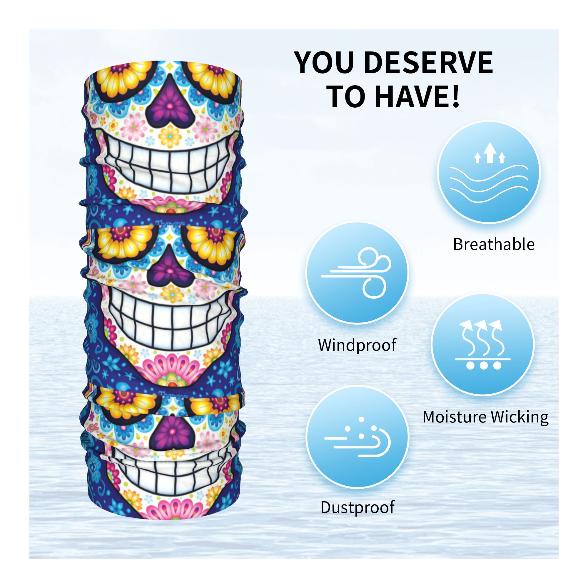 Custom Day Of The Dead Sugar S – обзор и цена Neck Warmer Tube