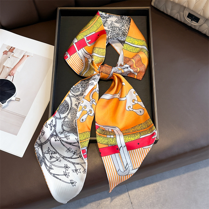 Women's Double-sided Print Sil – обзор и цена Ascot Neck Scarf