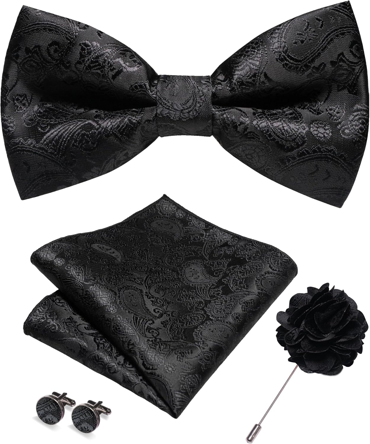 Paisley Pre-tied Bow Tie and P – обзор и цена Pocket Square Set