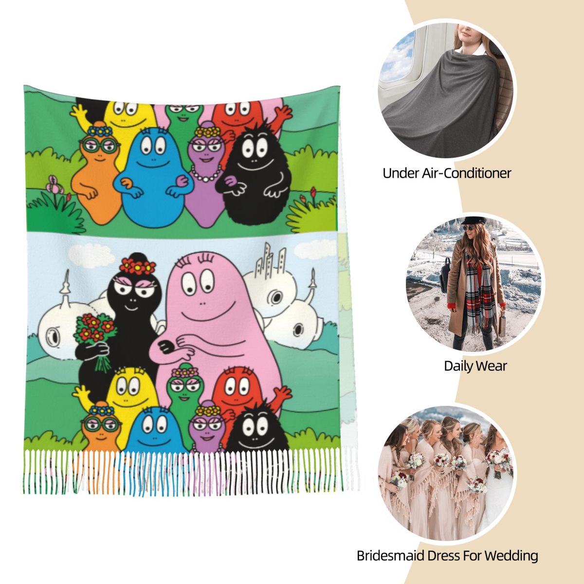 Les Barbapapa Family Shawls Wr – обзор и цена Pashmina Wrap Large