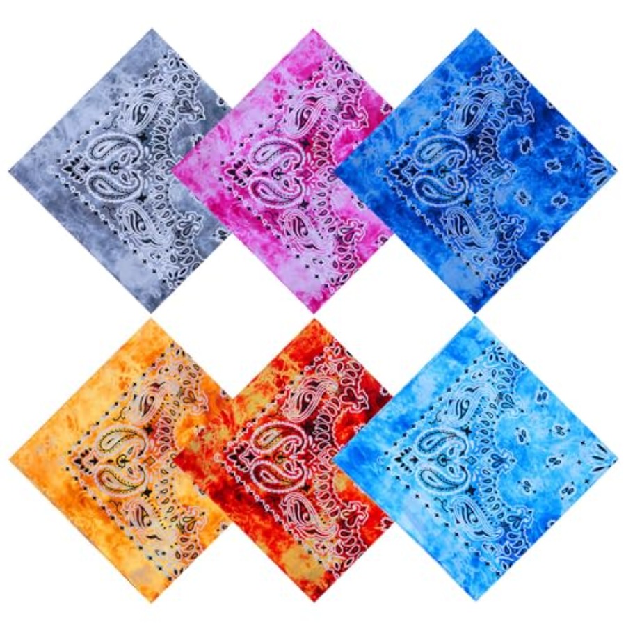 URATOT 6 Pack Tie Dye Bandana  – обзор и цена Handkerchief Cotton Men