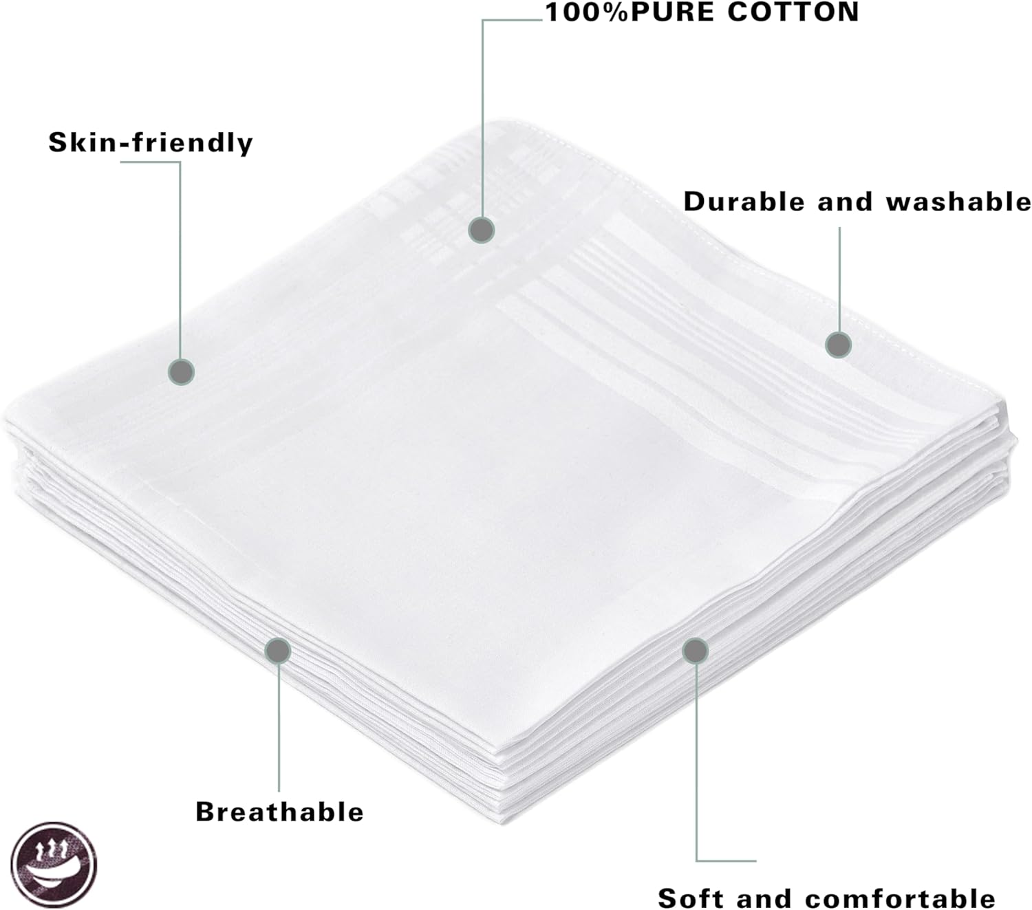 Men's Pure White 100% Cotton H – обзор и цена Handkerchief Cotton Men