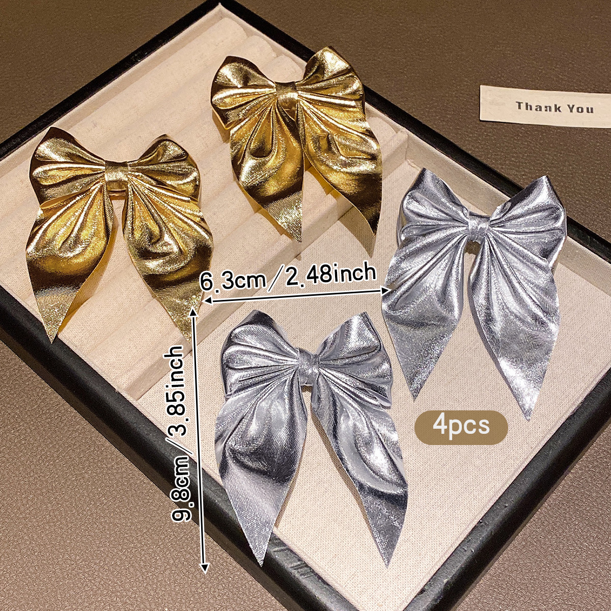 4 fashionable bow hair clips i – обзор и цена Tie Clip Silver