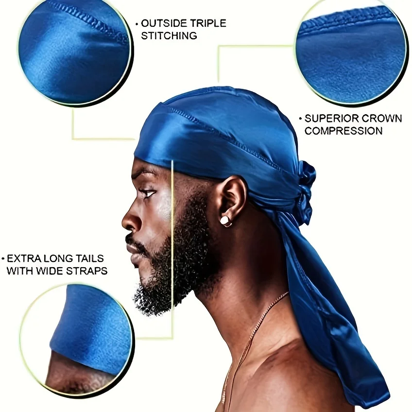 Men's Silk Durag Bonnet Bandan – обзор и цена Bandana Doo Rag