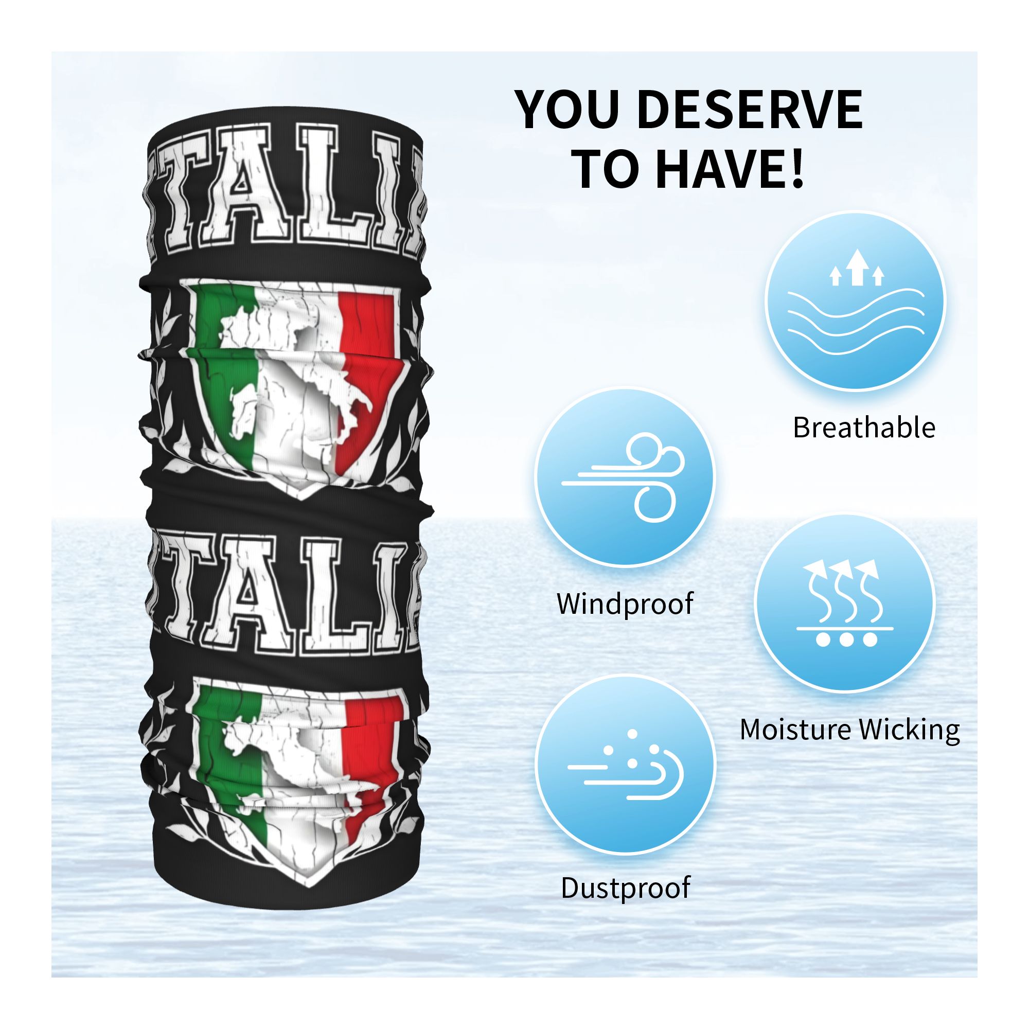 Custom Italy Flag Bandana Neck – обзор и цена Neck Warmer Tube