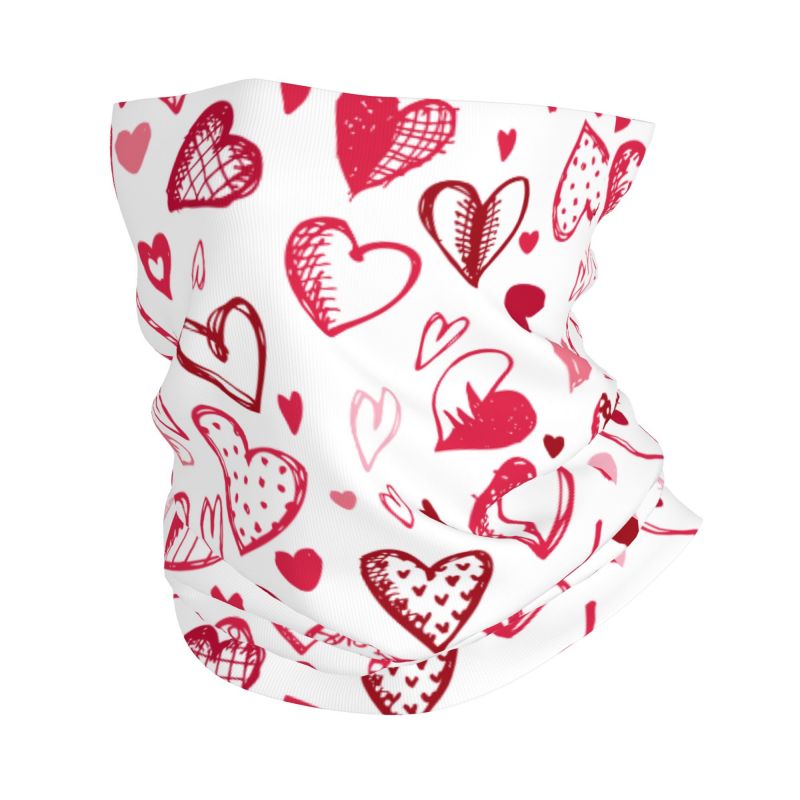 Pink Red Love Hearts Bandana N – обзор и цена Neck Warmer Tube