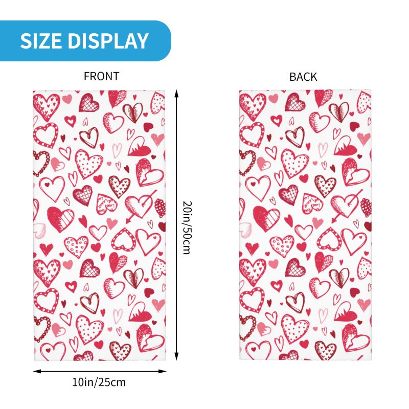 Pink Red Love Hearts Bandana N – обзор и цена Neck Warmer Tube