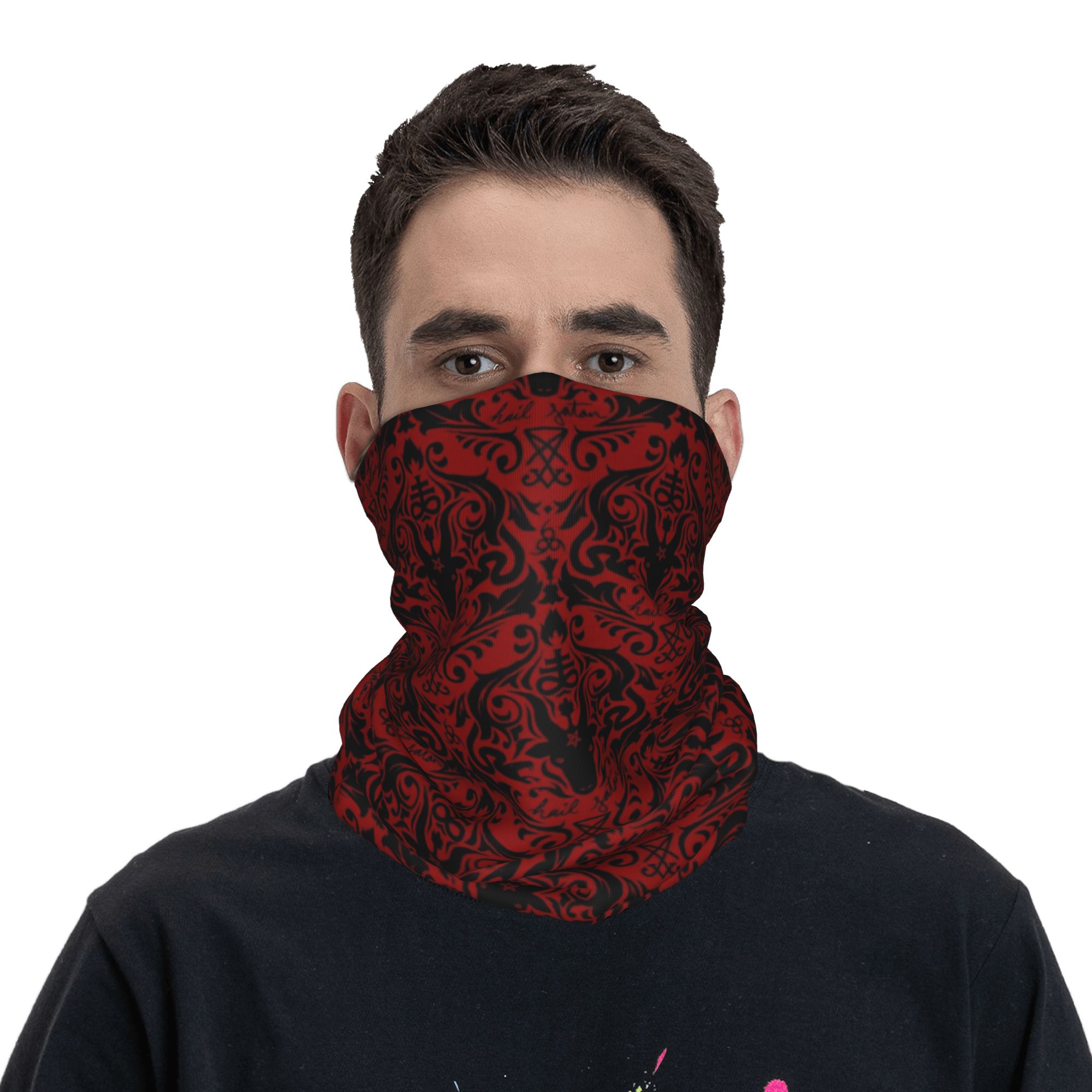 Baphomet Damask Hail Satan Bla – обзор и цена Neck Warmer Tube