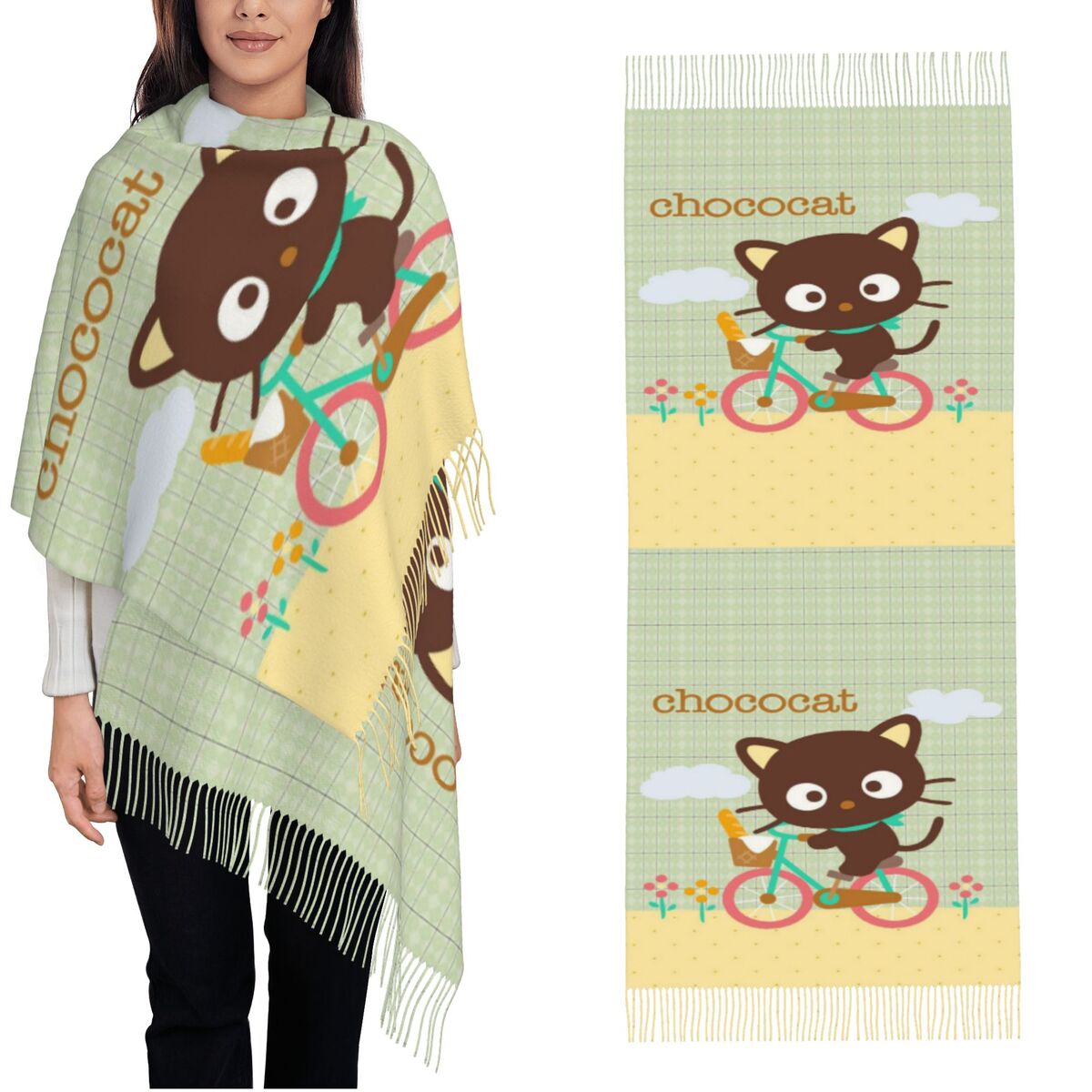 Chococats Kawaii Scarfs for Wo – обзор и цена Pashmina Wrap Large