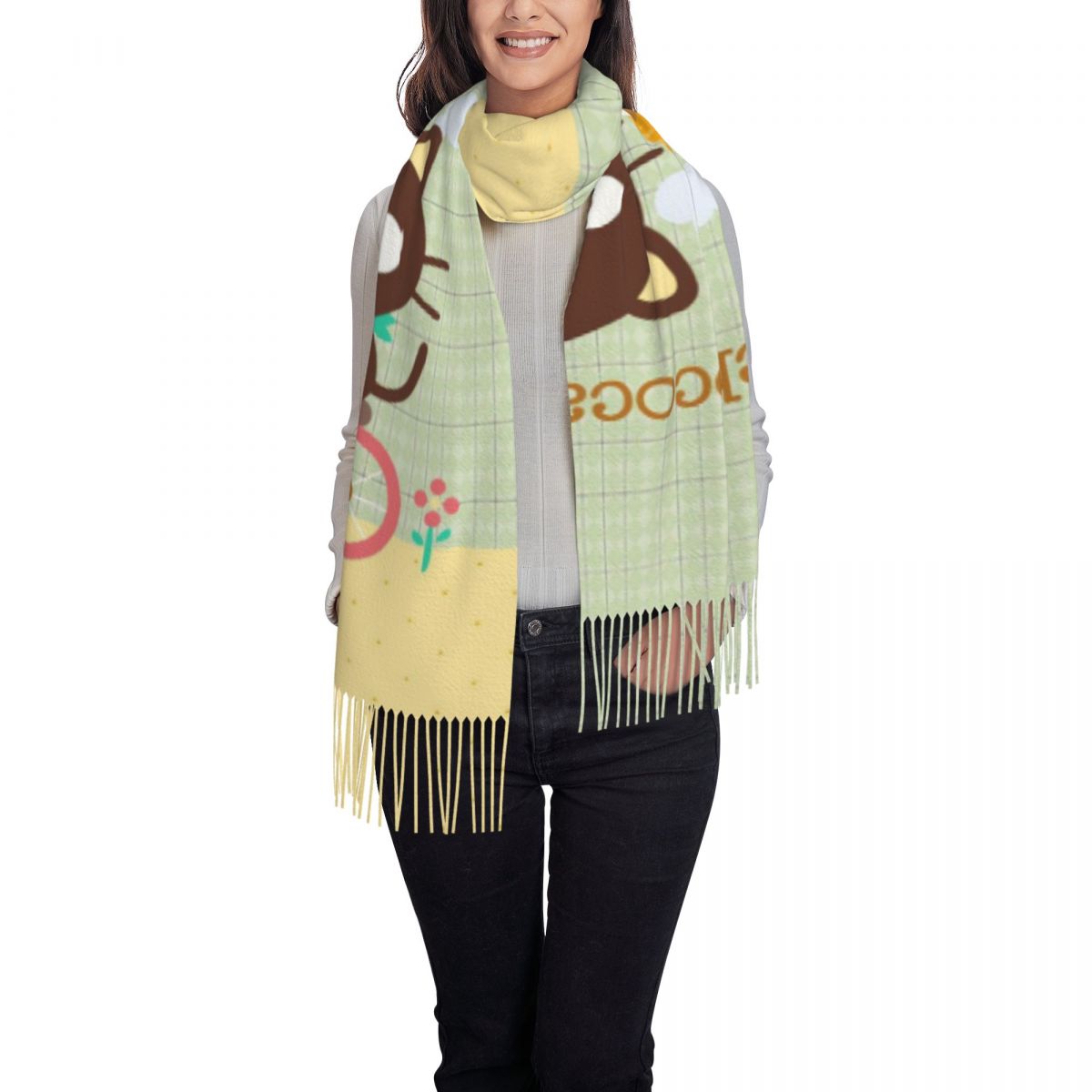 Chococats Kawaii Scarfs for Wo – обзор и цена Pashmina Wrap Large