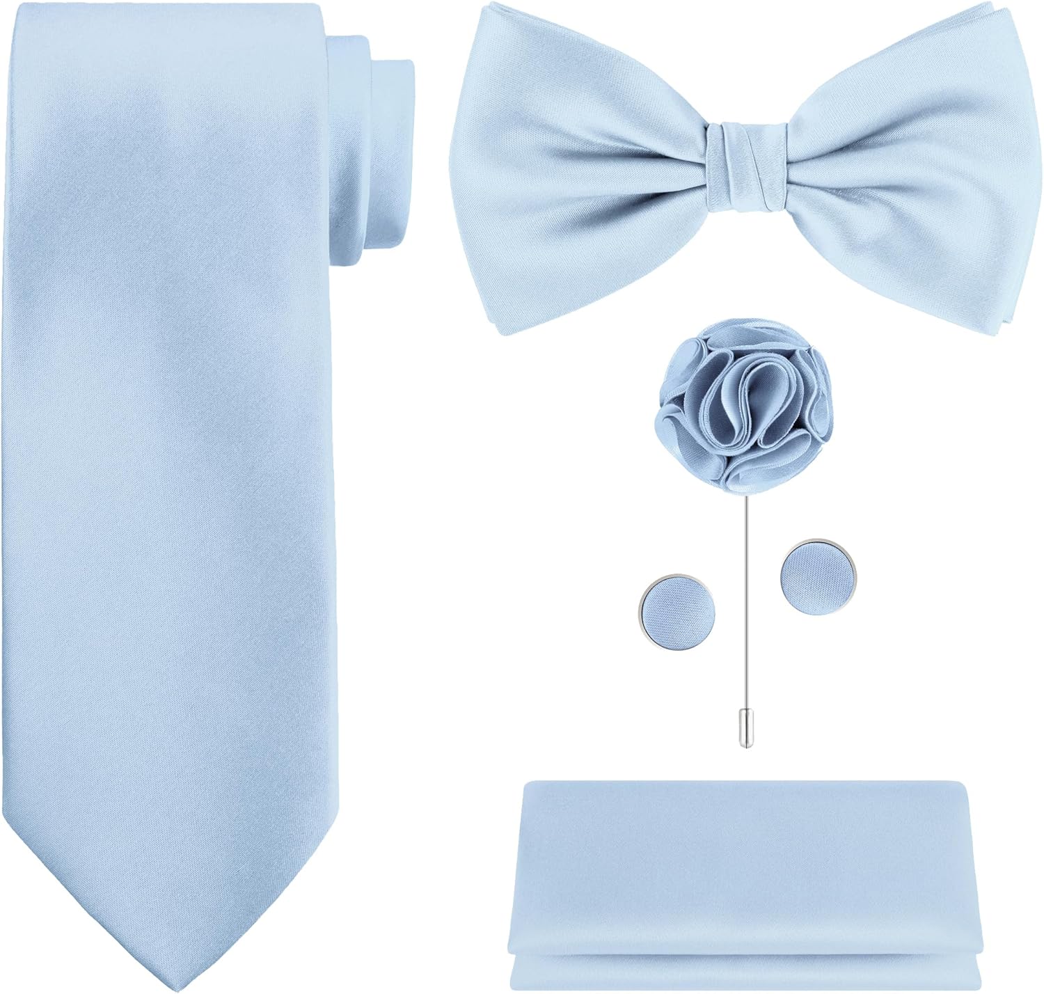 5-Piece Tie Set in White or Bl – обзор и цена Pocket Square Set