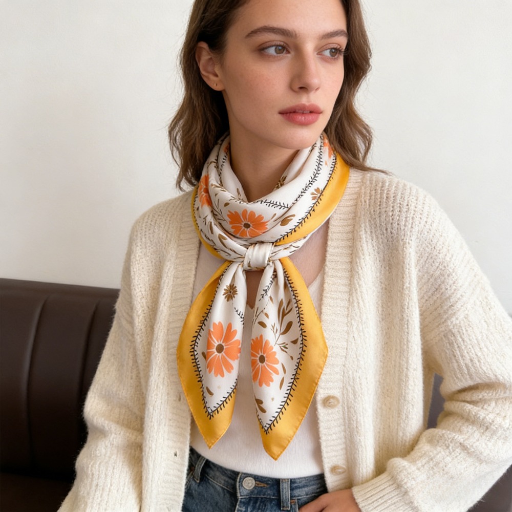 1Pc new printed fashion silk s – обзор и цена Silk Neck Scarf