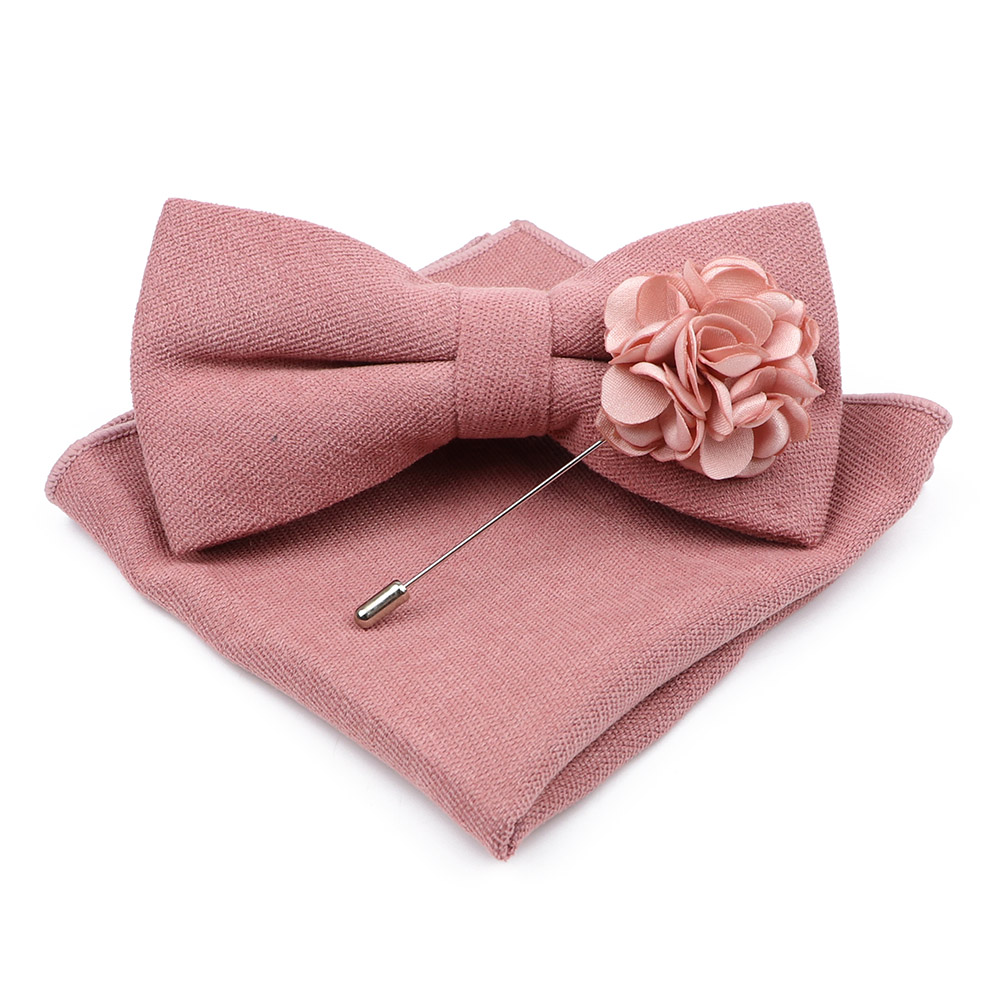 Mens Solid Color Cotton Bowtie – обзор и цена Handkerchief Cotton Men